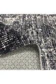Pastel Home Siyah Antrasit Gri Vintage Şönil Halı Kilim Yolluk Yıkanabilir Kaymaz Kendinden Saçaklı - 4