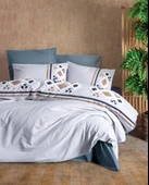 Puff Nakışlı Ranforce Çift Kişilik Nev Takımı Stesso Mavi thumbnail 1