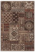 Pastel Home Kahverengi Patchwork Şönil Halı Kilim Yolluk Kaymaz Saçaklı Yıkanabilir Salon Mutfak Kordior thumbnail 1