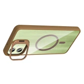 Galaxy A06 Kılıf Standlı ve Kamera Lens Hediyeli M-Safe Şarj Özellikli Zore Etro Kapak - 7