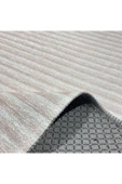 Pastel Home Modern Çizgili Açık Gri Kaymaz Şönil Halı Saçaklı Robot Süpürge Uyumlu Yıkanabilir Yolluk Kilim - 24