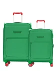 Benetton 2'li Valiz Seti Orta Ve Kabin Boy Lüx Kumaş Valiz Yeşil Bnt2800 thumbnail 1