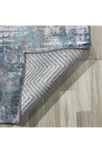 Pastel Home Tasarım Çift Taraflı Yıkanabilir Şönil Halı Kilim Yolluk Gri Turkuaz Mavi Lacivert Abstract - 14