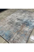 Pastel Home Tasarım Çift Taraflı Yıkanabilir Şönil Halı Kilim Yolluk Abstract Bej Mavi - 5