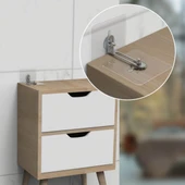 2 Adet Çivisiz Ayarlanabilir Eşya Sabitleyici Aparat Dolap Çekmece Komodin Duvarı Delmeden Kullanım thumbnail 1