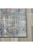 Pastel Home Tasarım Çift Taraflı Yıkanabilir Şönil Halı Kilim Yolluk Abstract Bej Mavi - 3