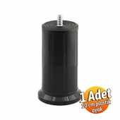 Keson 1 Adet 10 cm Siyah Plastik Mobilya Baza Tv Ünitesi Yükseltme Ayağı Destek Ayağı thumbnail 4