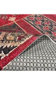 Pastel Home Kırmızı Patchwork Anadolu Kilim Şönil Halı Yolluk Kaymaz Yıkanabilir Saçaklı Salon Koridor Mutfak - 4