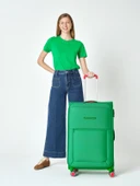 Benetton 2'li Valiz Seti Büyük Ve Orta Boy Lüx Kumaş Valiz Yeşil Bnt2800 thumbnail 6