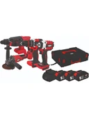 Attlas ATB21 4'lü Kömürsüz Akülü Kombo Set Matkap + Taşlama + Kırıcı Delici + Somun Sıkma 3 x 5.0Ah Akü - A0104171 - 3