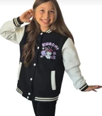 Cg Kids Kuromi içi Şardonlu Sırt Baskı Detaylı Kolej Ceket Siyah Renk Süper Kalite Kumaş Baskı - 5