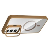 Galaxy S24 Kılıf Standlı ve Kamera Lens Hediyeli M-Safe Şarj Özellikli Zore Etro Kapak thumbnail 5