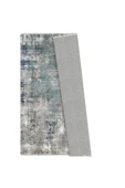 Pastel Home Tasarım Çift Taraflı Yıkanabilir Şönil Halı Kilim Yolluk Gri Turkuaz Mavi Lacivert Abstract - 10