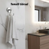 İkili Askılık Vidalı Paslanmaz Metal Duvar Askısı Banyo Wc Mutfak İçin Dayanıklı Krom Gümüş thumbnail 2