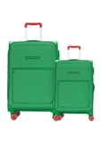 Benetton 2'li Valiz Seti Büyük Ve Kabin Boy Lüx Kumaş Valiz Yeşil Bnt2800 thumbnail 1
