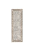 Pastel Home Kahverengi Çerçeveli Vizon Gri Şönil Halı Kilim Yolluk Yıkanabilir Kaymaz Saçaklı Mutfak Koridor - 6