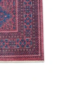 Pastel Home Eskitme bordo pembe kendinden saçaklı şönil afgan halısı kilim kaymaz taban yıkanabilir yolluk - 3