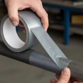 Güçlü Tamir Bandı 48 mm x 10 mt Duct Tape Çok Amaçlı Tamirat Bandı Gri Renkli Su Geçirmez thumbnail 3