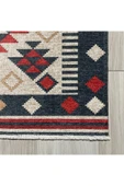 Pastel Home Bej Kırmızı Lacivert Anadolu Kilim Şönil Halı Yolluk Kaymaz Yıkanabilir Mutfak Koridor Salon - 2