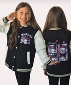 Cg Kids Kuromi içi Şardonlu Sırt Baskı Detaylı Kolej Ceket Siyah Renk Süper Kalite Kumaş Baskı - 1