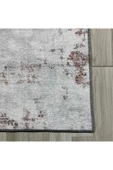 Pastel Home Tasarım Çift Taraflı Yıkanabilir Eskitme Şönil Halı Kilim Yolluk Yıkanabilir Vizon Lacivert - 3