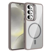 Galaxy S24 Kılıf Standlı ve Kamera Lens Hediyeli M-Safe Şarj Özellikli Zore Etro Kapak thumbnail 1