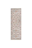 Pastel Home Tasarım Çift Taraflı Yıkanabilir Şönil Halı Kilim Yolluk Çiçek Motifli Bej Krem Renkli - 4