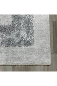 Pastel Home Gri Çerçeveli Eskitme Şönil Halı Kilim Yolluk Kaymaz Yıkanabilir Mutfak Koridor Oturma Odası Yatak - 2
