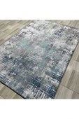 Pastel Home Tasarım Çift Taraflı Yıkanabilir Şönil Halı Kilim Yolluk Gri Turkuaz Mavi Lacivert Abstract - 15