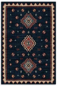 Pastel Home Vintage Lacivert Anadolu Kilim Şönil Halı Yolluk Kaymaz Saçaklı Yıkanabilir Oturma Odası Mutfak - 1