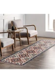 Pastel Home Bej Kırmızı Lacivert Anadolu Kilim Şönil Halı Yolluk Kaymaz Yıkanabilir Mutfak Koridor Salon - 7
