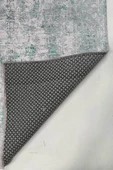 Pastel Home Gri Turkuaz Vintage Klasik Şönil Halı Kilim Yolluk Kaymaz Yıkanabilir Saçaklı Oturma Odası Mutfak thumbnail 4