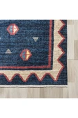 Pastel Home Vintage Lacivert Anadolu Kilim Şönil Halı Yolluk Kaymaz Saçaklı Yıkanabilir Oturma Odası Mutfak - 2