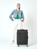 Benetton Kabin Boy Kumaş Valiz Siyah Bnt2800 thumbnail 5