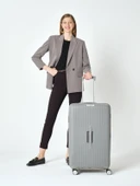 Pierre Cardin Büyük Boy %100 Polipropilen Valiz Gri 04PC7080 thumbnail 9
