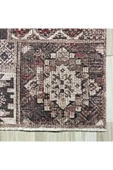 Pastel Home Kahverengi Patchwork Şönil Halı Kilim Yolluk Kaymaz Saçaklı Yıkanabilir Salon Mutfak Kordior thumbnail 2