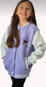 Cg Kids Kuromi içi Şardonlu Sırt Baskı Detaylı Kolej Ceket Mor Renk Süper Kalite Kumaş Baskı - 3