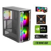 RTX 5060 Gaming Pc | Ryzen 5 7500F | 32GB Ram | 1TB SSD | Sıvı Soğutucu | G6 Kasa | Hazır Oyun Bilgisayarı - 1