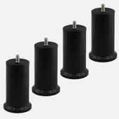 Keson 4 Adet 10 cm Siyah Plastik Mobilya Baza Tv Ünitesi Yükseltme Ayağı Destek Ayağı thumbnail 1