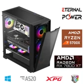 ETERNAL POWER RYZEN 7 5700X 32G DDR4 1TB M.2 RX7800XT A520 M650W thumbnail 1