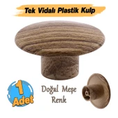 Tek Vidalı Dış Bükey Plastik Düğme Kulp Kubik Doğal Meşe Mobilya Dolap Çekmece Kulpu Kulbu thumbnail 2