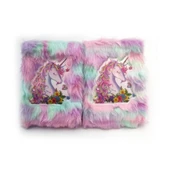 Çiçekli Unicorn Tasarımlı Peluş Hatıra Defteri - 1