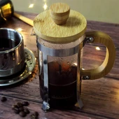 Ahşap Detaylı 350 ml Cam French Press - 1