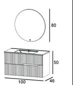 Denko Tiran 100 cm Beyoğlu Gri Banyo Dolabı Takımı thumbnail 3