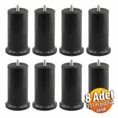 Keson 8 Adet 10 cm Siyah Plastik Mobilya Baza Tv Ünitesi Yükseltme Ayağı Destek Ayağı thumbnail 2