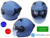 KASK LSS ÇENESİZ VİZÖRLÜ NARDO GRİ L BEDEN - 1