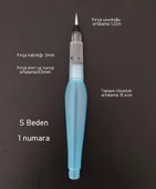 Fırça uçlu, brush pen, sulu boya, su ve mürekkep hazneli, boyama kalem mavi-M-S beden thumbnail 4