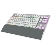 Rampage BERU Beyaz 2.4G + BT Wireless RED SWITCH Mekanik Gaming Oyuncu Klavye Slim Low Profile RGB TKL - 3