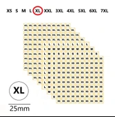 XL-Mağaza Giysi, Beden Etiket Çapı-25mm Kendinden Yapışkanlı (210 adet) Yuvarlak Boyut Etiket thumbnail 1