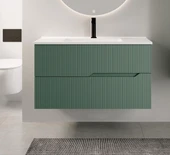 Denko Tiran 85 cm (Beyoğlu Yeşil) Banyo Dolabı (Alt Modül Lavabo) thumbnail 1